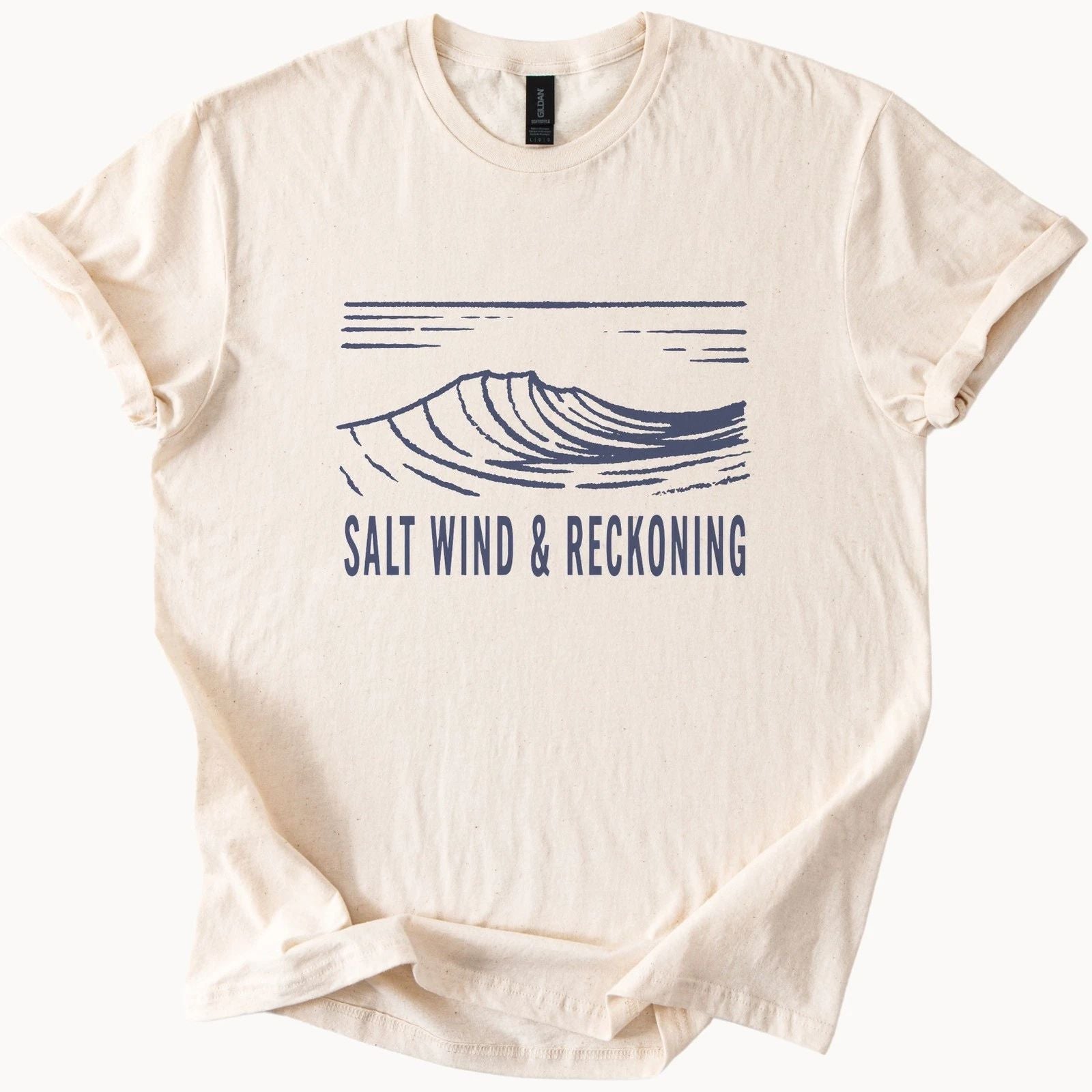 Salt Wind and Reckoning Graphic Tee Ocean Wave Design Unisex T-shirt, Sweatshirt, Hoodie, Long Sleeve Tee - T-Shirt, Sweatshirt, Hoodie