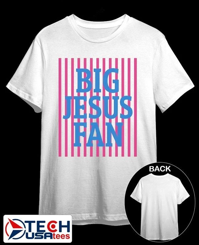 Big Jesus Fan Preppy Christian striped shirt Unisex T-shirt, Sweatshirt, Hoodie, Long Sleeve Tee - T-Shirt, Sweatshirt, Hoodie