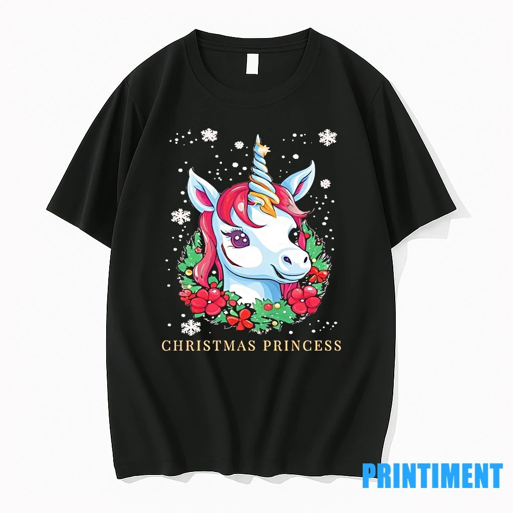 Princess Unicorn Holiday Wreath Christmas Tshirts Sweater Unisex T-shirt, Sweatshirt, Hoodie, Long Sleeve Tee - T-Shirt, Sweatshirt, Hoodie