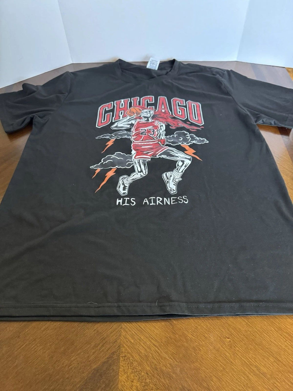Chicago His Airness Large Short Sleeve T-Shirt By Trend Trendys Black Pre-Owned Unisex T-shirt, Sweatshirt, Hoodie, Long Sleeve Tee - T-Shirt, Sweatshirt, Hoodie
