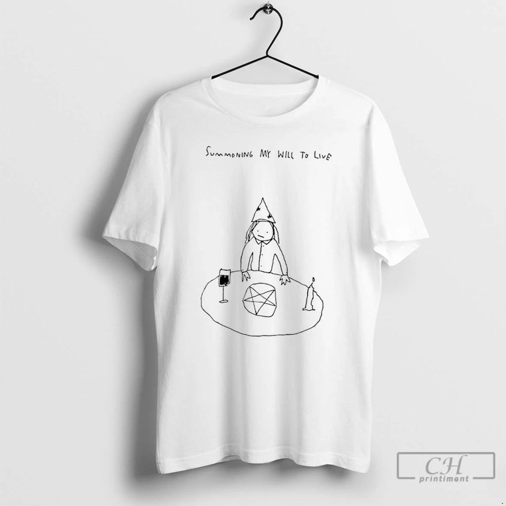 Classic Summoning My Will To Live Drawing T Shirts Unisex T-shirt, Sweatshirt, Hoodie, Long Sleeve Tee - T-Shirt, Sweatshirt, Hoodie