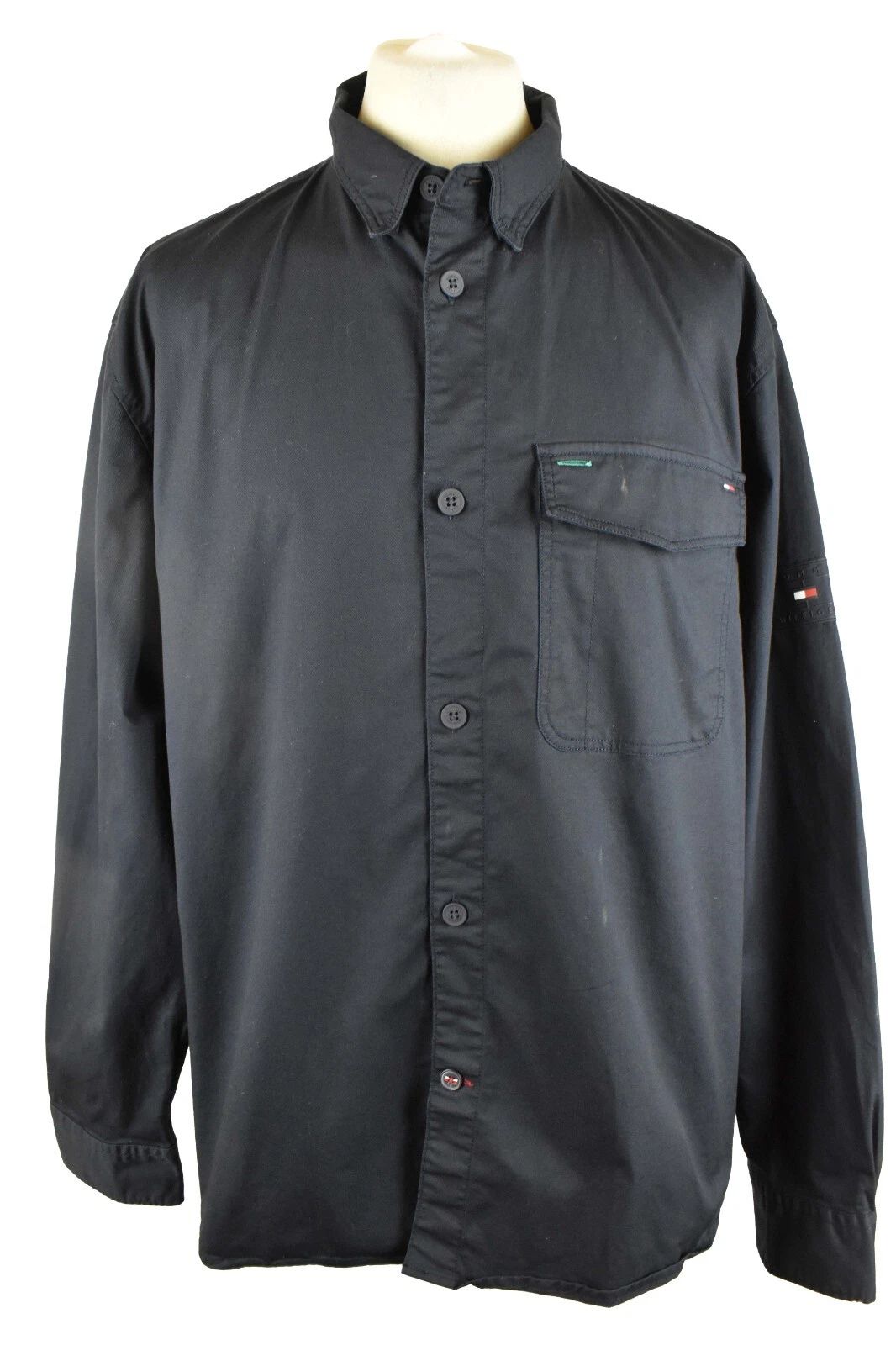 TOMMY HILFIGER Blue Long Sleeve Shirt size 2XL Mens Outdoors Outerwear Menswear Unisex T-shirt, Sweatshirt, Hoodie, Long Sleeve Tee - T-Shirt, Sweatshirt, Hoodie
