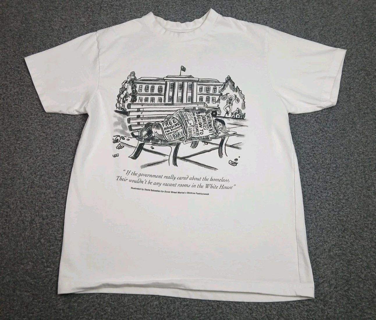 Dover Street Market Skid Row Fashion Week Government Homeless T Shirt Size M Unisex T-shirt, Sweatshirt, Hoodie, Long Sleeve Tee - T-Shirt, Sweatshirt, Hoodie