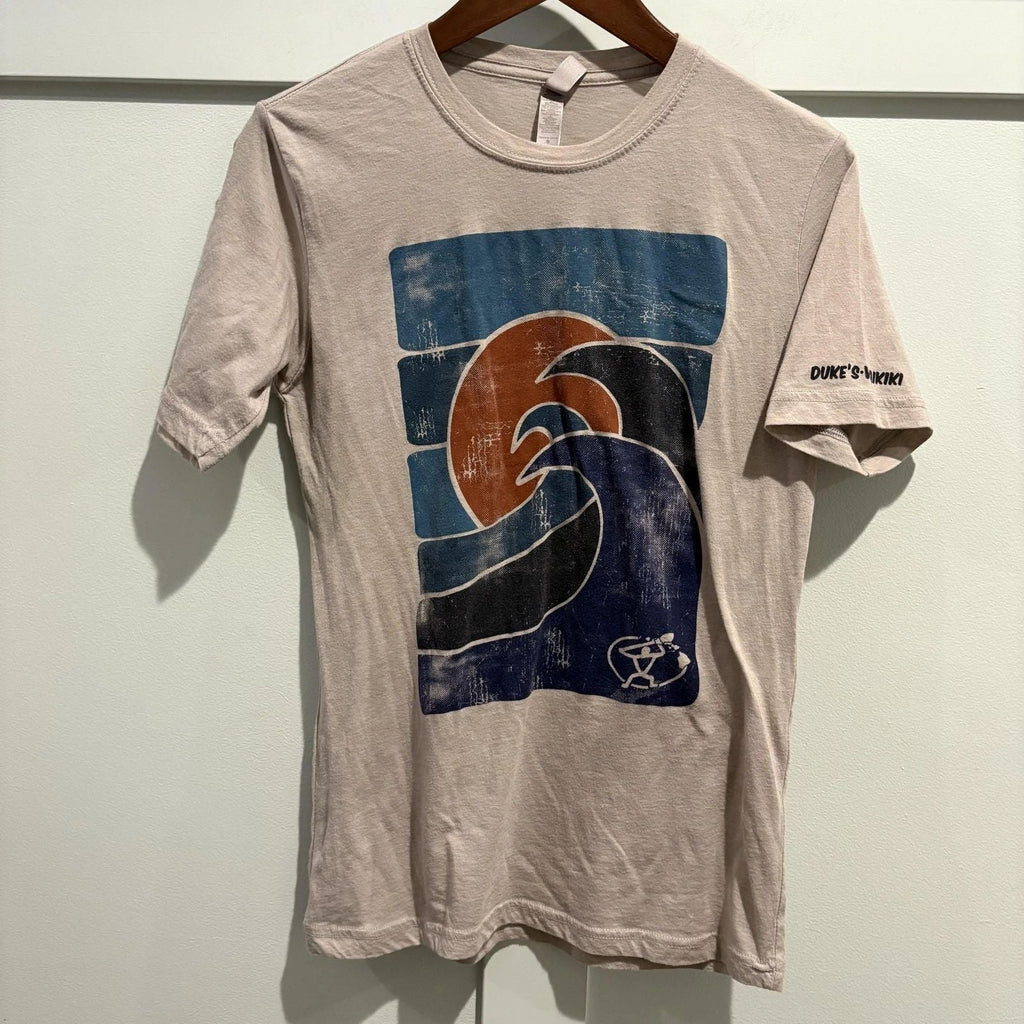 Duke's Waikiki Shirt Mens Small Tan Retro Surf Wave Graphic Tee Hawaii Beach Unisex T-shirt, Sweatshirt, Hoodie, Long Sleeve Tee - T-Shirt, Sweatshirt, Hoodie