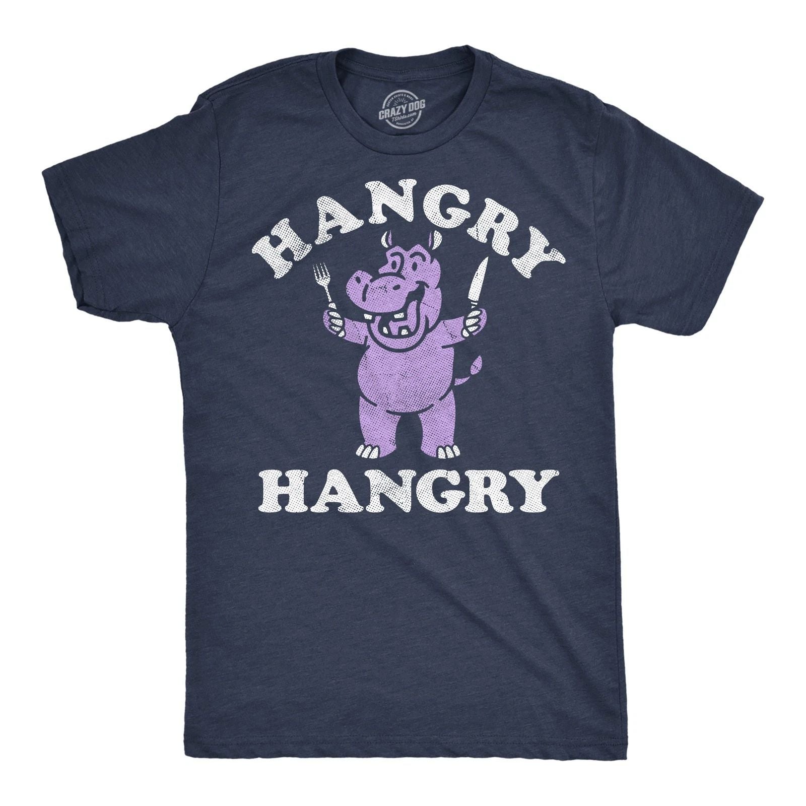 Mens Funny T Shirts Hangry Hangry Hippo Sarcastic Graphic Novelty Tee for Men Unisex T-shirt, Sweatshirt, Hoodie, Long Sleeve Tee - T-Shirt, Sweatshirt, Hoodie