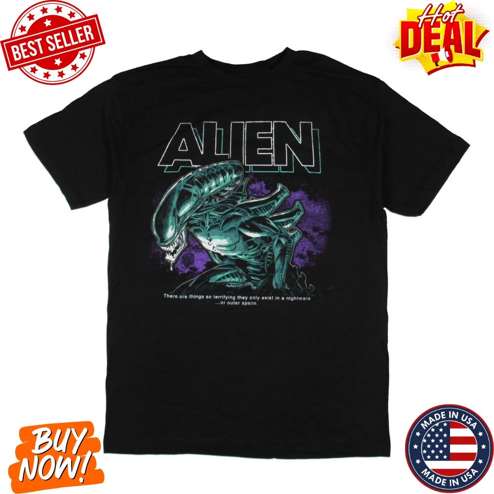 Retro Sci-Fi Horror Inspired T-Shirt Outer Space Monster Graphic Tee Mens Casua Unisex T-shirt, Sweatshirt, Hoodie, Long Sleeve Tee - T-Shirt, Sweatshirt, Hoodie