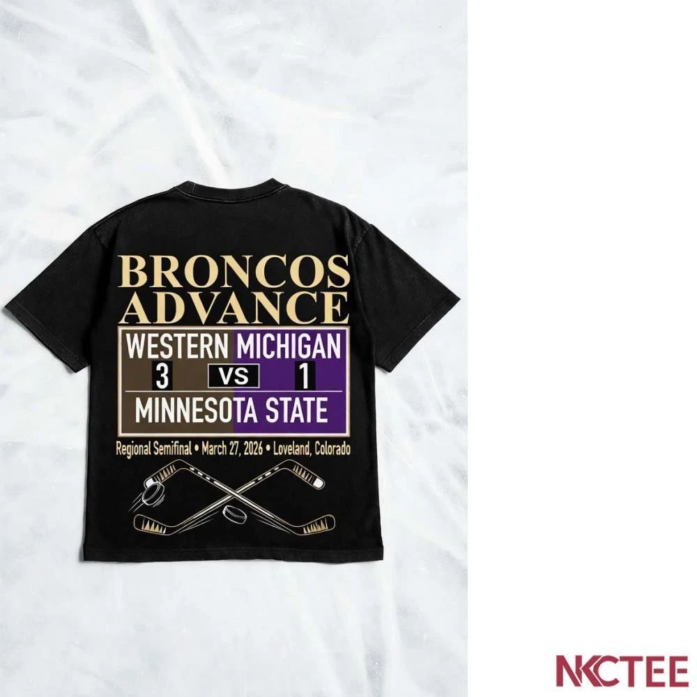 NKCtees Western Michigan Broncos Frozen 3 1 Minnesota State Mavericks Ice Hockey 2026 NCAA Tournament shirt - T-Shirt, Sweatshirt, Hoodie