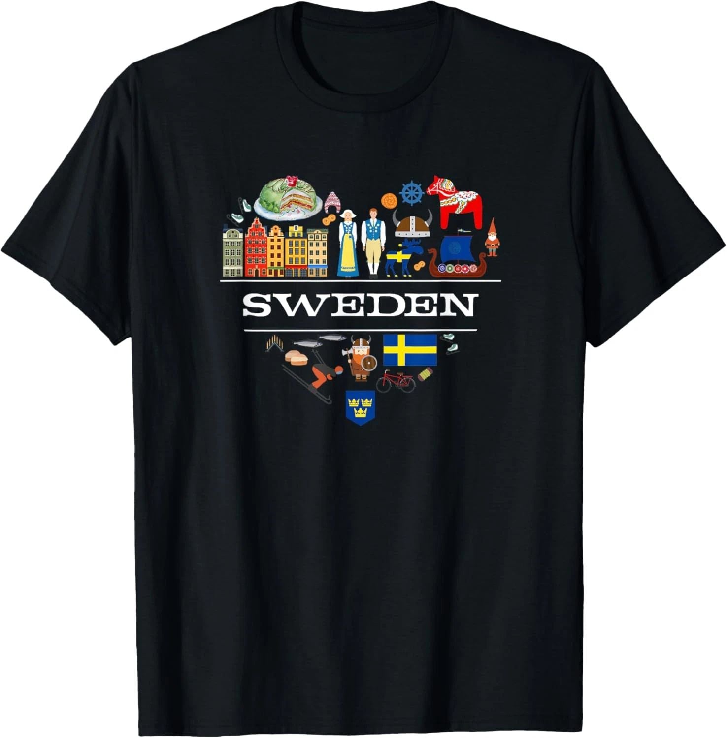 Swedish Heart Travel Gift Swedes T-Shirt Unisex T-shirt, Sweatshirt, Hoodie, Long Sleeve Tee - T-Shirt, Sweatshirt, Hoodie