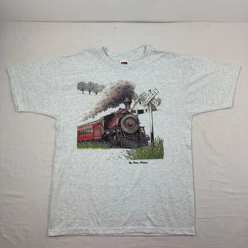 Vintage Train Nature T Shirt Adult Large Outdoor Travel Arkansas American 90s Unisex T-shirt, Sweatshirt, Hoodie, Long Sleeve Tee - T-Shirt, Sweatshirt, Hoodie