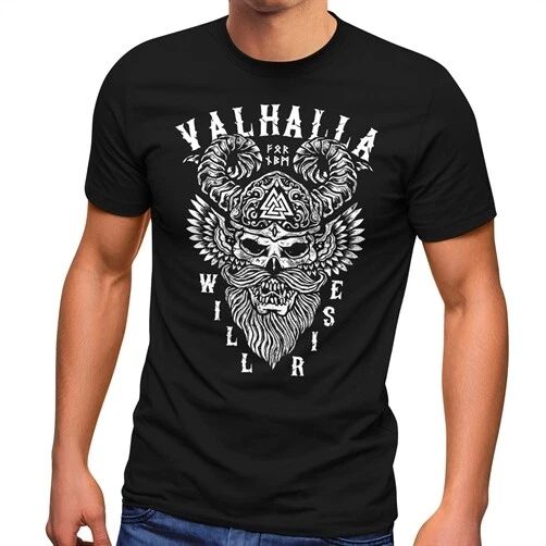 Mens T-Shirt Valhalla Will Rise Viking Helmet Odin Warrior Fashion Street Style Unisex T-shirt, Sweatshirt, Hoodie, Long Sleeve Tee - T-Shirt, Sweatshirt, Hoodie