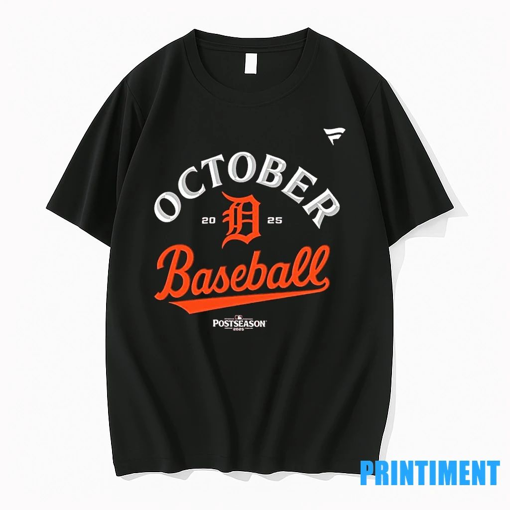 October Baseball Detroit Tigers 2025 Mlb Postseason Tshirts Sweater Unisex T-shirt, Sweatshirt, Hoodie, Long Sleeve Tee - T-Shirt, Sweatshirt, Hoodie