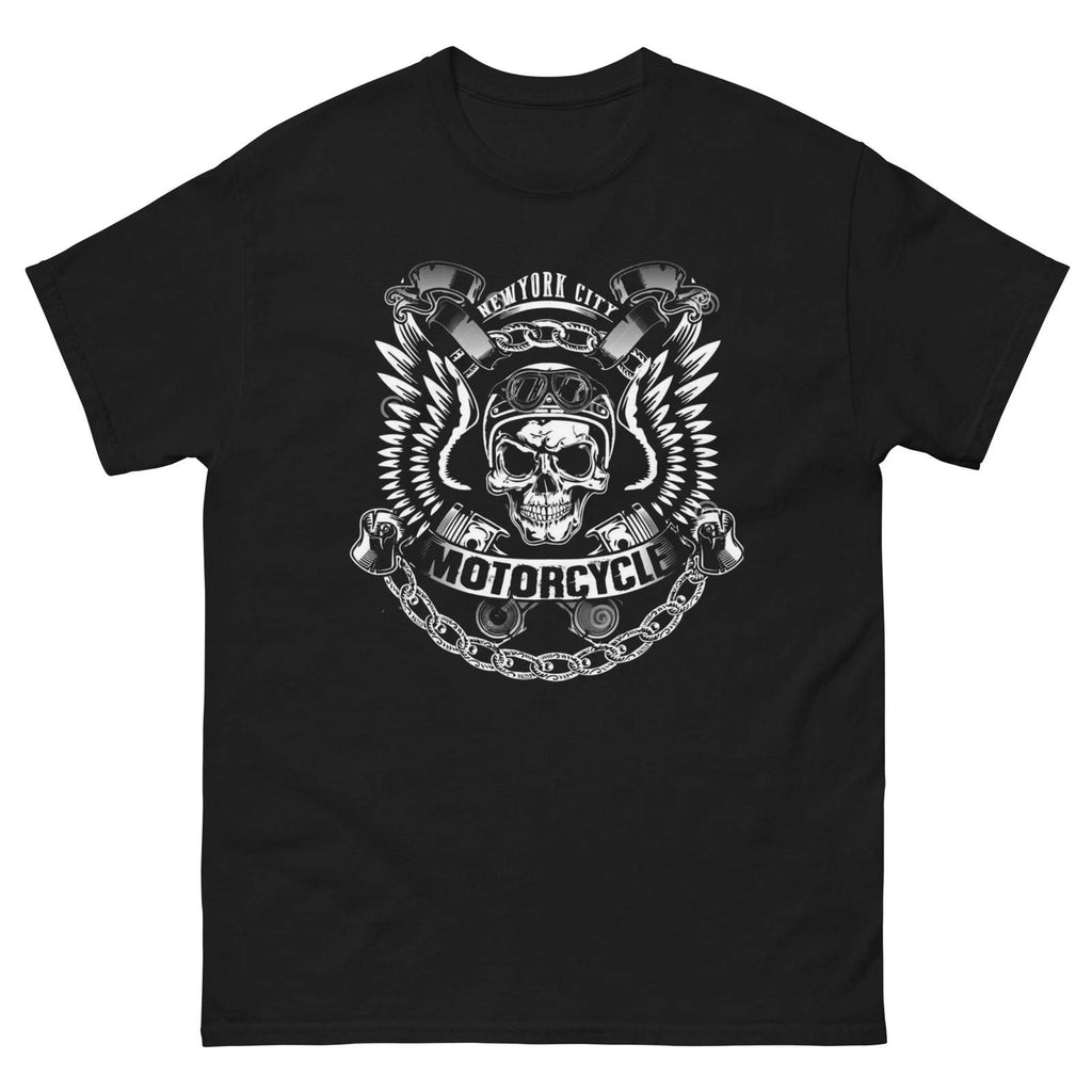 NYC Biker Motorcycle Skull Wings Vintage Outlaw Rider Graphic T-Shirt Unisex T-shirt, Sweatshirt, Hoodie, Long Sleeve Tee - T-Shirt, Sweatshirt, Hoodie