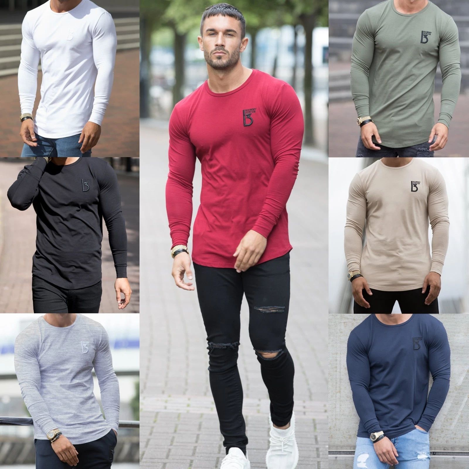 BBH Mens Gym T shirt Longline Slim Muscle Fit Long Sleeve Plain Curved Hem Tee Unisex T-shirt, Sweatshirt, Hoodie, Long Sleeve Tee - T-Shirt, Sweatshirt, Hoodie