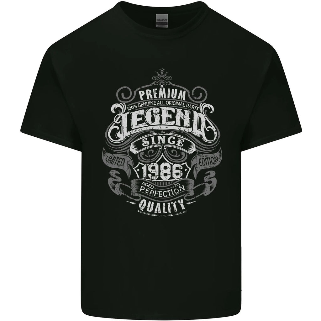 Premium Legend 40th Birthday 1986 Mens Cotton T-Shirt Tee Top Unisex T-shirt, Sweatshirt, Hoodie, Long Sleeve Tee - T-Shirt, Sweatshirt, Hoodie