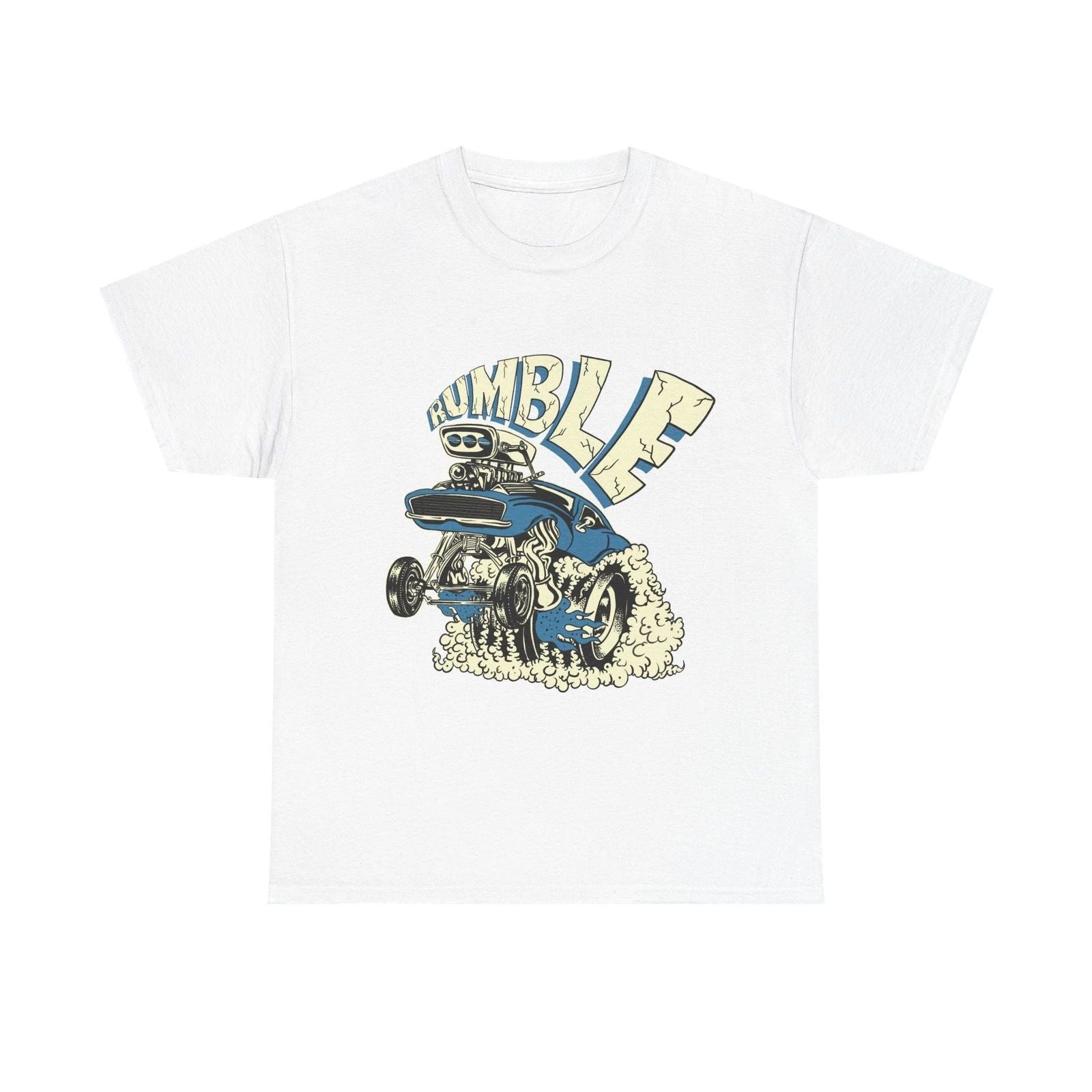 Vintage Rumble Retro Blue Muscle Car Camaro T-Shirt Rat Fink Style Unisex T-shirt, Sweatshirt, Hoodie, Long Sleeve Tee - T-Shirt, Sweatshirt, Hoodie