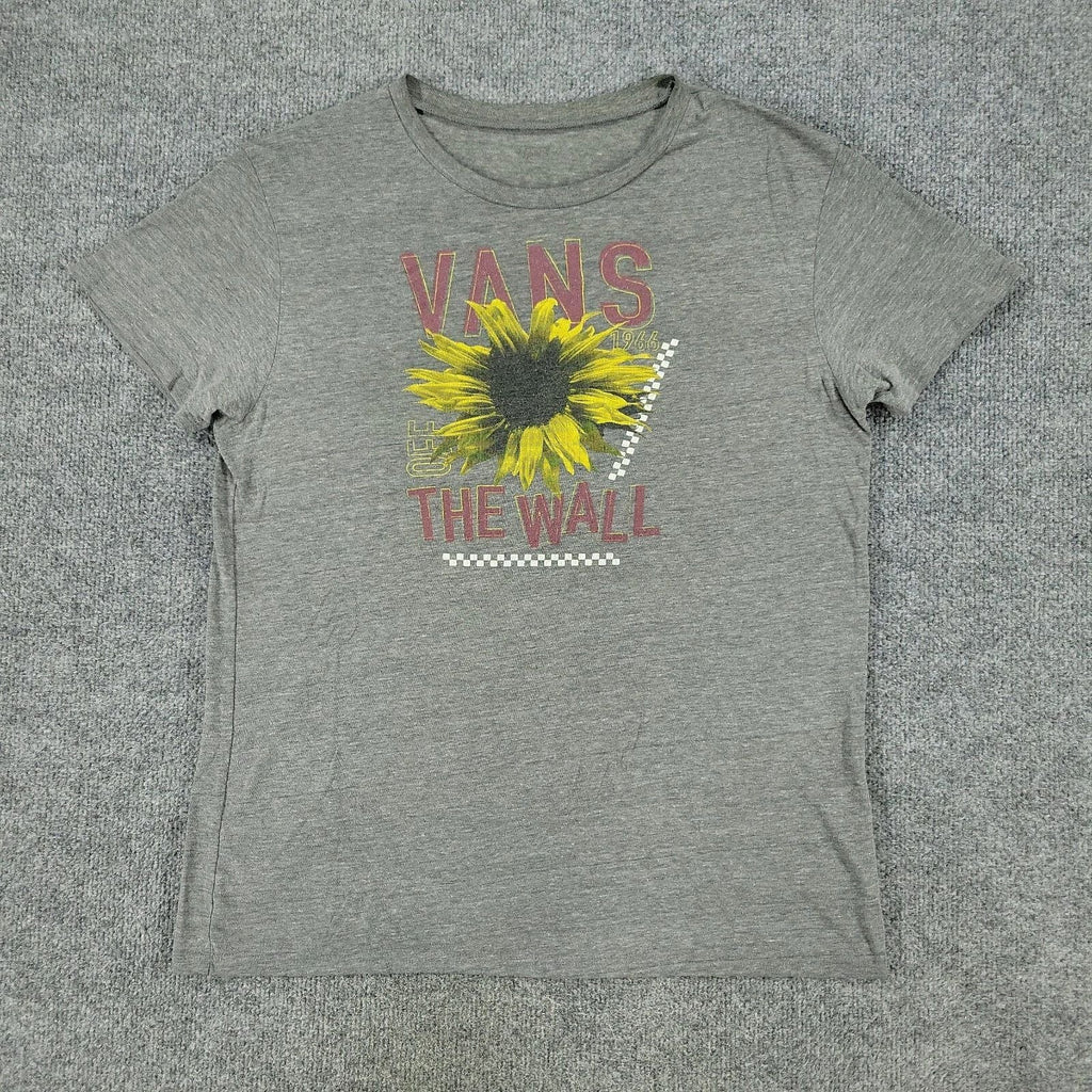 Vans Shirt Men's Medium Gray Off The Wall Floral Graphic Tee Short Sleeve Adult Unisex T-shirt, Sweatshirt, Hoodie, Long Sleeve Tee - T-Shirt, Sweatshirt, Hoodie