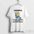 Classic Minion Careful Ive Got Wisdom Sarcasm And Bad Knees T Shirts Unisex T-shirt, Sweatshirt, Hoodie, Long Sleeve Tee - T-Shirt, Sweatshirt, Hoodie