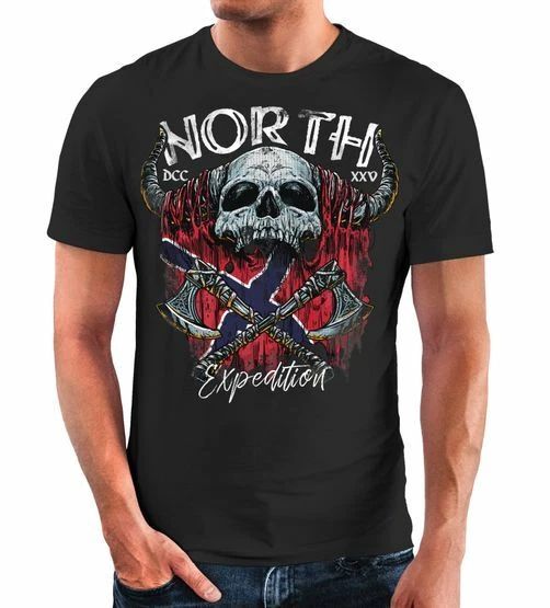 Men's T-Shirt North Viking Norway Skull Skull Print Print Fashion Unisex T-shirt, Sweatshirt, Hoodie, Long Sleeve Tee - T-Shirt, Sweatshirt, Hoodie