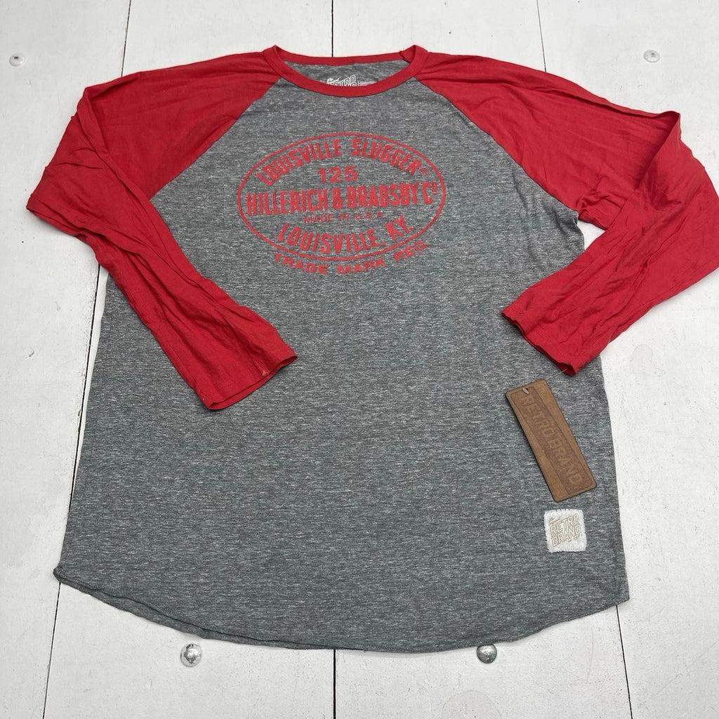 Retro Brand Gray & Red Louisville Slugger Hillerich & Bradsby Co T Shirt Mens XL Unisex T-shirt, Sweatshirt, Hoodie, Long Sleeve Tee - T-Shirt, Sweatshirt, Hoodie
