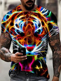 Men T Shirts Fashion Abstract Tiger Head Casual Short Sleeve Novelty Trendy Tee Unisex T-shirt, Sweatshirt, Hoodie, Long Sleeve Tee - T-Shirt, Sweatshirt, Hoodie