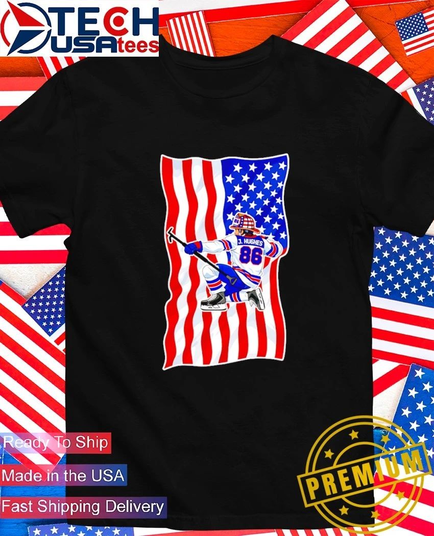 Jack Hughes No. 86 Patriotic Hockey American flag shirt Unisex T-shirt, Sweatshirt, Hoodie, Long Sleeve Tee - T-Shirt, Sweatshirt, Hoodie
