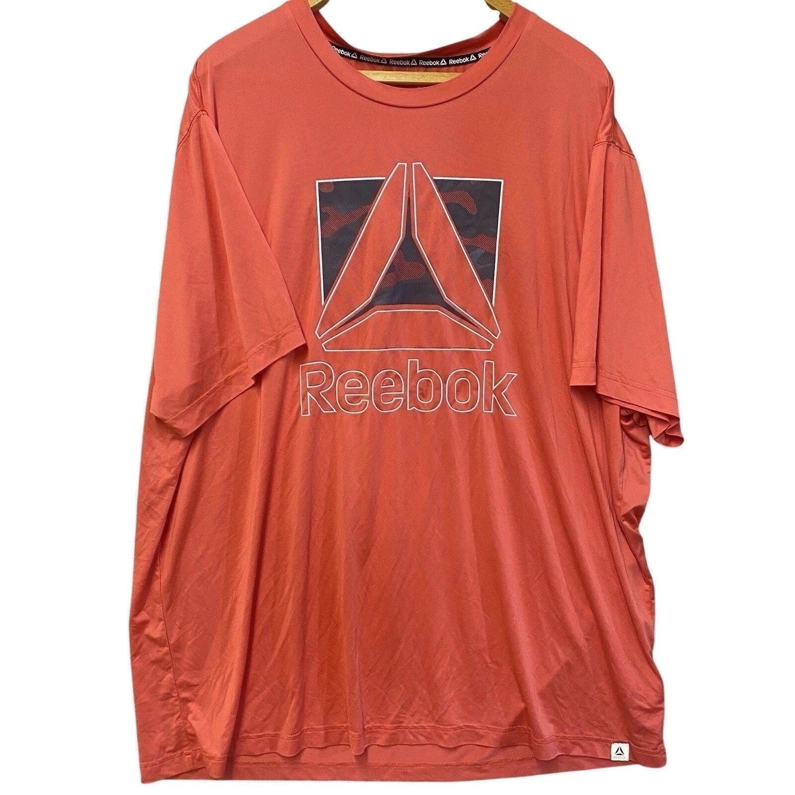 Reebok Mens 3XL Graphic Logo T-Shirt Orange Camo Infill Activewear Tee Unisex T-shirt, Sweatshirt, Hoodie, Long Sleeve Tee - T-Shirt, Sweatshirt, Hoodie