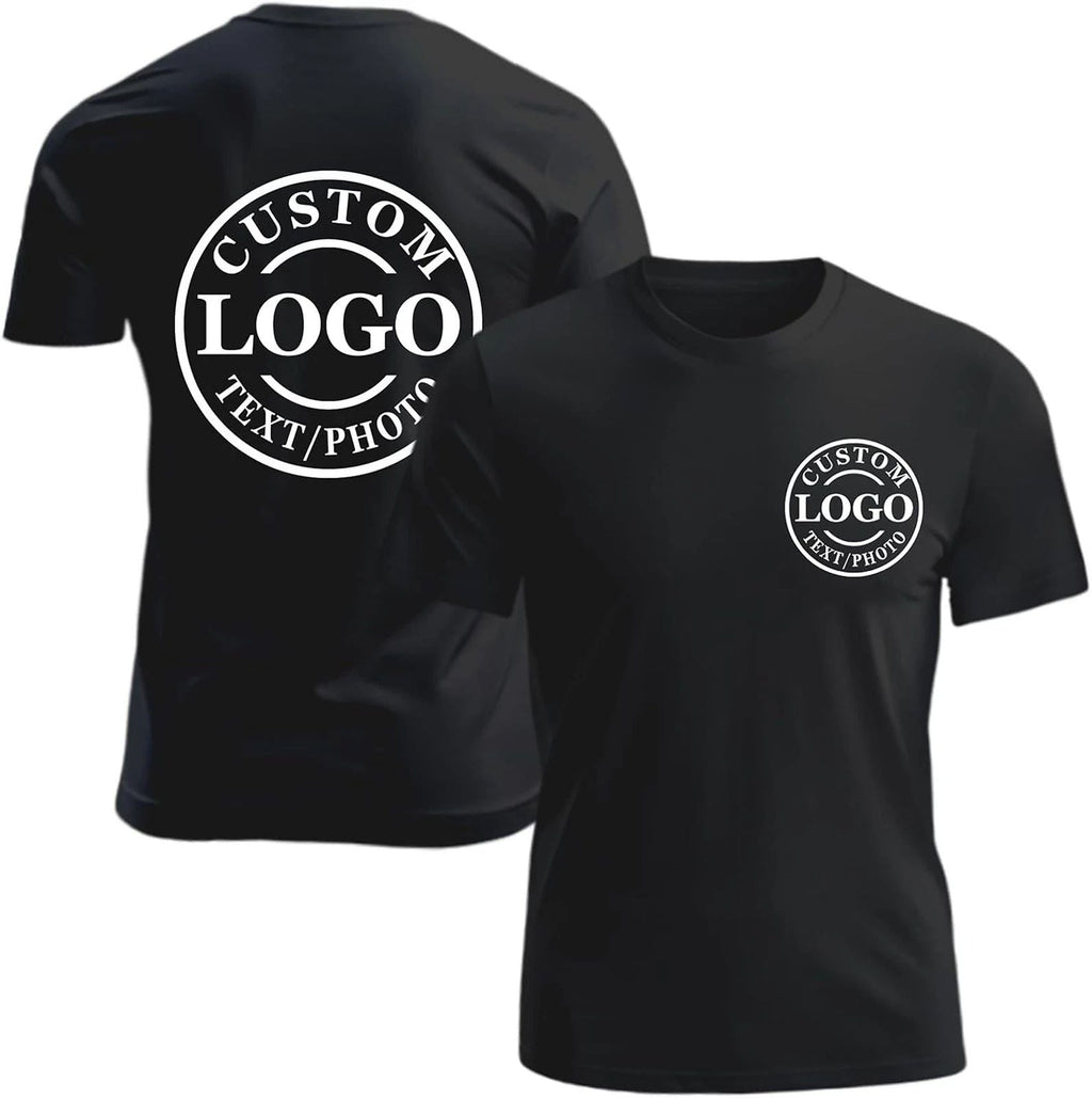 Front and back custom T-shirts with personalized photo,text and logo 100% cotton Unisex T-shirt, Sweatshirt, Hoodie, Long Sleeve Tee - T-Shirt, Sweatshirt, Hoodie