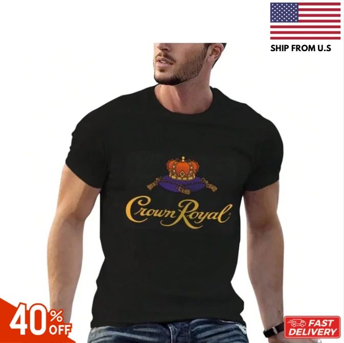 Crown Royal Print Men T Shirt Short Sleeve Round Neck Tee Black Casual Suitable Unisex T-shirt, Sweatshirt, Hoodie, Long Sleeve Tee - T-Shirt, Sweatshirt, Hoodie
