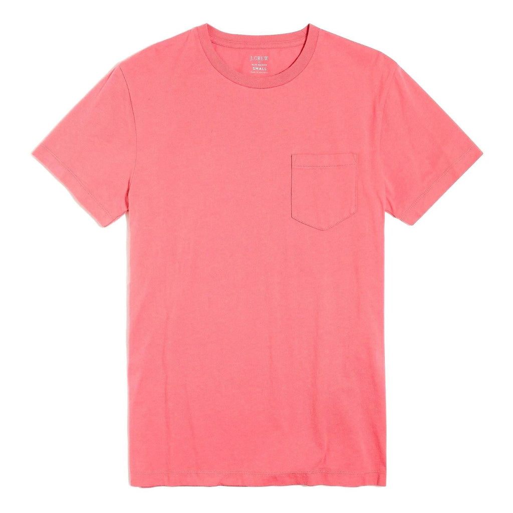 J Crew Men's Slim Washed Pocket T-Shirt Size: Medium Coral Red/Pink Unisex T-shirt, Sweatshirt, Hoodie, Long Sleeve Tee - T-Shirt, Sweatshirt, Hoodie