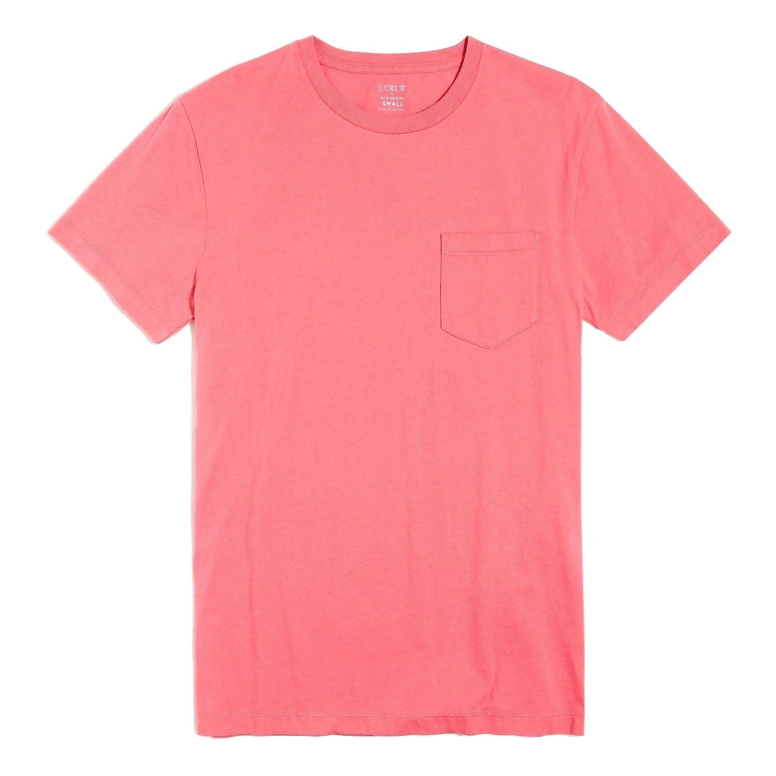 J Crew Men's Slim Washed Pocket T-Shirt Size: Medium Coral Red/Pink Unisex T-shirt, Sweatshirt, Hoodie, Long Sleeve Tee - T-Shirt, Sweatshirt, Hoodie