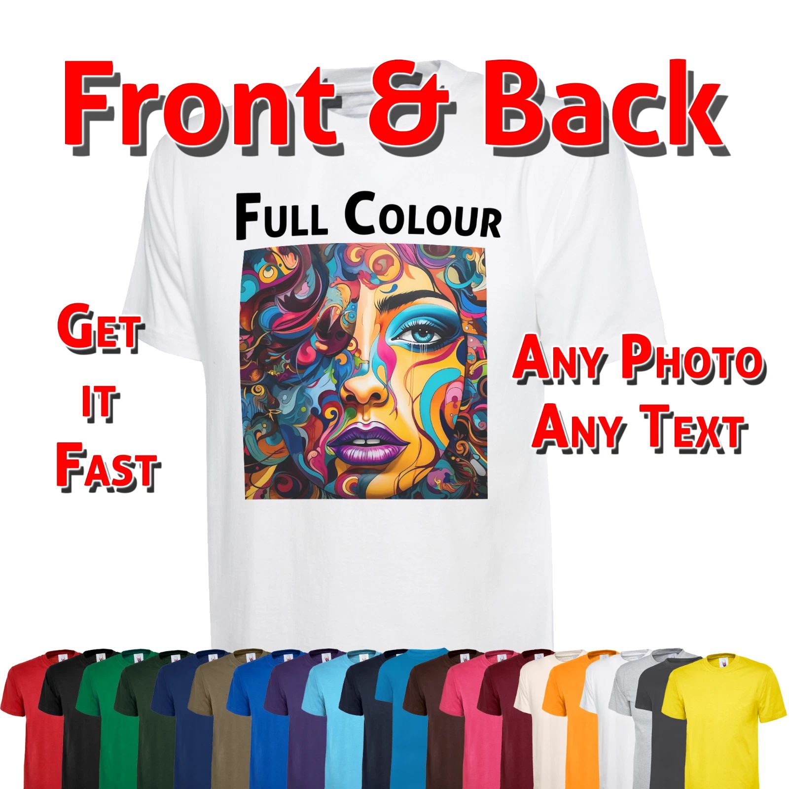 Personalised Royal Blue T Shirt Your Image Custom Photo Print Stag do Hen Party Unisex T-shirt, Sweatshirt, Hoodie, Long Sleeve Tee - T-Shirt, Sweatshirt, Hoodie