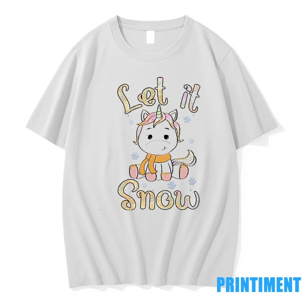 Let It Snow Cute Unicorn Winter Holiday Tshirts Sweater Unisex T-shirt, Sweatshirt, Hoodie, Long Sleeve Tee - T-Shirt, Sweatshirt, Hoodie