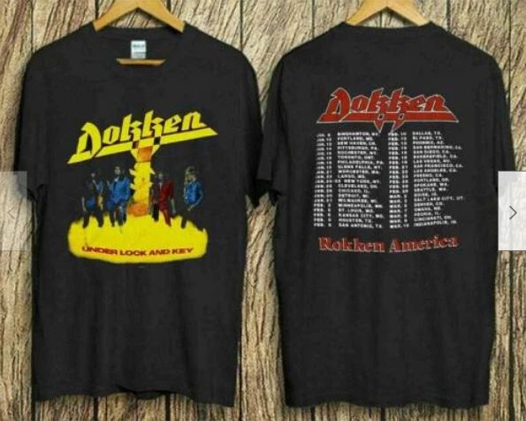 Dokken Tshirt 1985 Under Lock And Key T Shirt, Music 2 sided shirt Unisex T-shirt, Sweatshirt, Hoodie, Long Sleeve Tee - T-Shirt, Sweatshirt, Hoodie