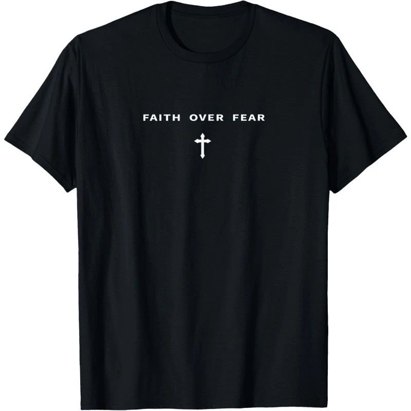Faith Over Fear Christian Minimalist Jesus Christ Cross T-Shirt Unisex T-shirt, Sweatshirt, Hoodie, Long Sleeve Tee - T-Shirt, Sweatshirt, Hoodie