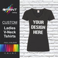 CUSTOM PRINTED LADIES V-NECK TSHIRT PERSONALISED WORK WEAR  FRUIT OF THE LOOM Unisex T-shirt, Sweatshirt, Hoodie, Long Sleeve Tee - T-Shirt, Sweatshirt, Hoodie