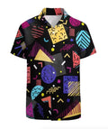 Mens Button Down Shirts Funny 80's Printed Hawaiian Tops Novelty Ugly Gag Gifts Unisex T-shirt, Sweatshirt, Hoodie, Long Sleeve Tee - T-Shirt, Sweatshirt, Hoodie