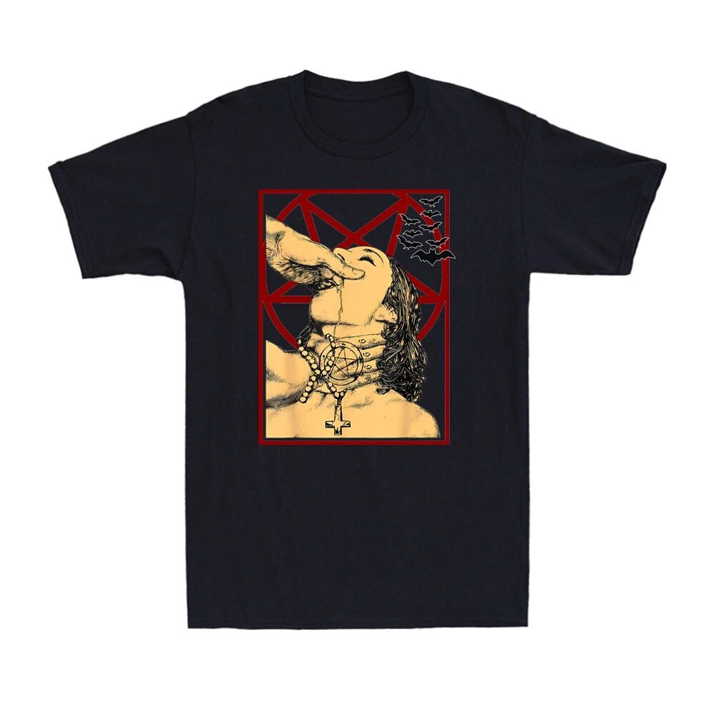 Choke Me Satan Unholy Nun Sexy Gothic Evil Funny Vintage Men's T-Shirt Unisex T-shirt, Sweatshirt, Hoodie, Long Sleeve Tee - T-Shirt, Sweatshirt, Hoodie