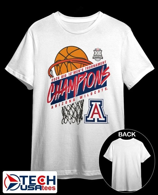 Arizona Wildcats 2026 Big 12 Mens Basketball Tournament Champions shirt Unisex T-shirt, Sweatshirt, Hoodie, Long Sleeve Tee - T-Shirt, Sweatshirt, Hoodie