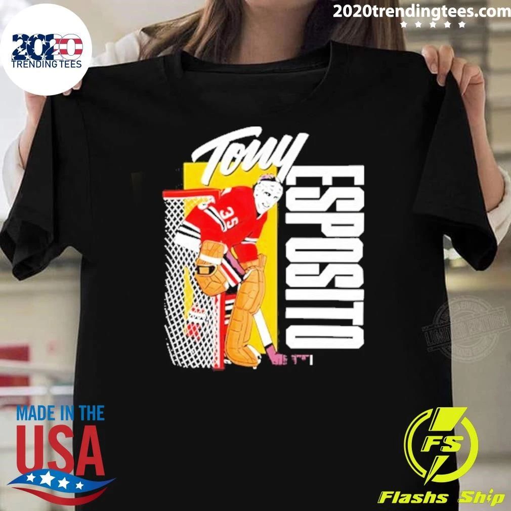 Tony Esposito Chicago Highlight Hockey Shirt Unisex T-shirt, Sweatshirt, Hoodie, Long Sleeve Tee - T-Shirt, Sweatshirt, Hoodie