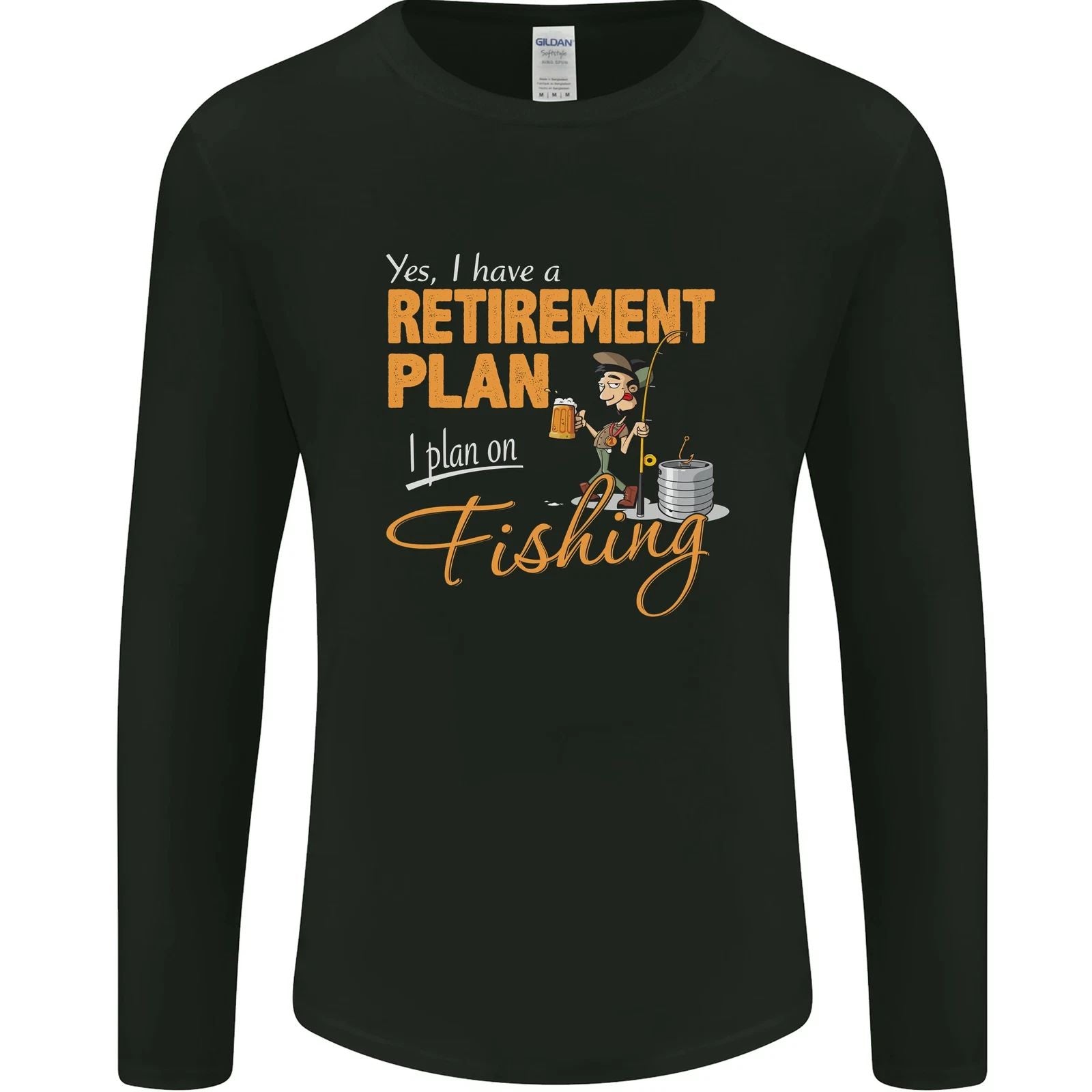 Retirement Plan Fishing Funny Fisherman Mens Long Sleeve T-Shirt Unisex T-shirt, Sweatshirt, Hoodie, Long Sleeve Tee - T-Shirt, Sweatshirt, Hoodie