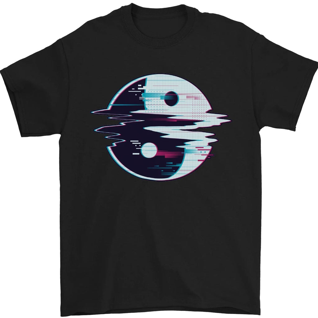 Yin Yang Glitch Yoga Meditation SCI-FI MMA Mens T-Shirt 100% Cotton Unisex T-shirt, Sweatshirt, Hoodie, Long Sleeve Tee - T-Shirt, Sweatshirt, Hoodie