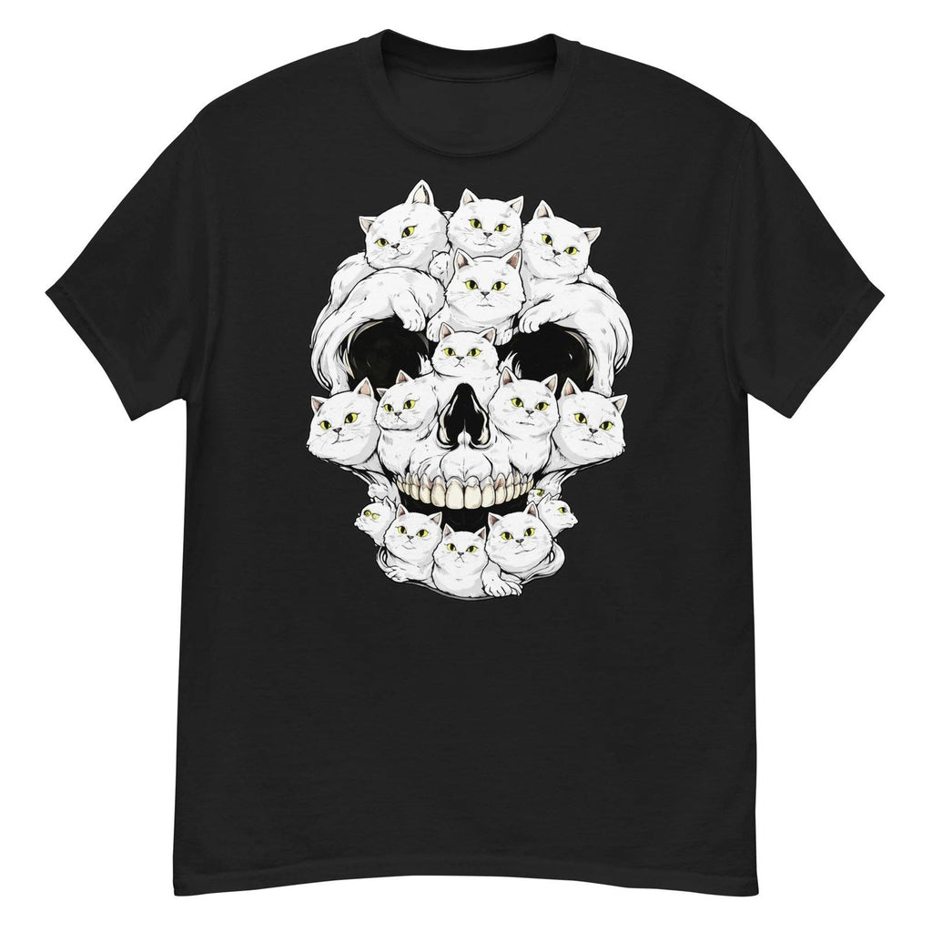 Skull Cat Graphic T-Shirt 100% Cotton Unisex T-shirt, Sweatshirt, Hoodie, Long Sleeve Tee - T-Shirt, Sweatshirt, Hoodie