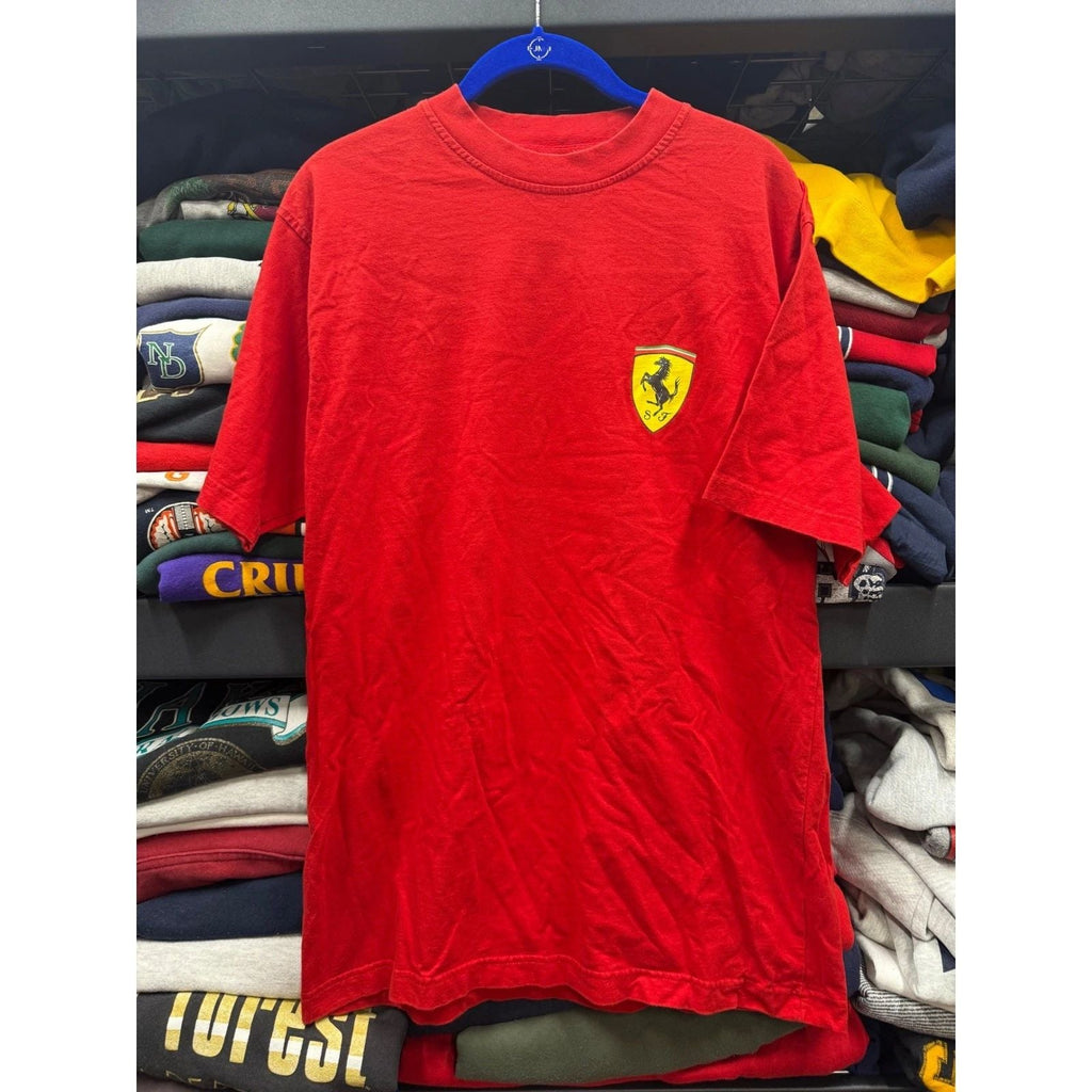 Vintage 2002 Ferrari T-Shirt Mens Medium Red Scuderia Shield Logo F1 Racing Tee Unisex T-shirt, Sweatshirt, Hoodie, Long Sleeve Tee - T-Shirt, Sweatshirt, Hoodie