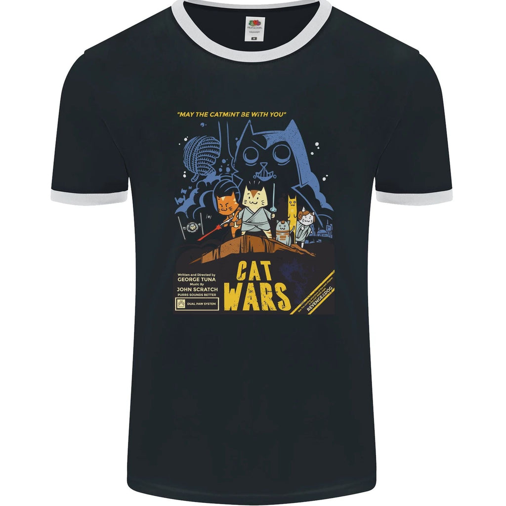 Cat Wars Funny Sci-Fi Mens Ringer T-Shirt FotL Unisex T-shirt, Sweatshirt, Hoodie, Long Sleeve Tee - T-Shirt, Sweatshirt, Hoodie