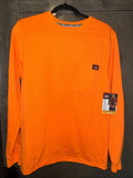Wrangler Workwear Men Long Sleeve Pocket T-Shirt/ Small 34-36 Bright Orange NWT Unisex T-shirt, Sweatshirt, Hoodie, Long Sleeve Tee - T-Shirt, Sweatshirt, Hoodie