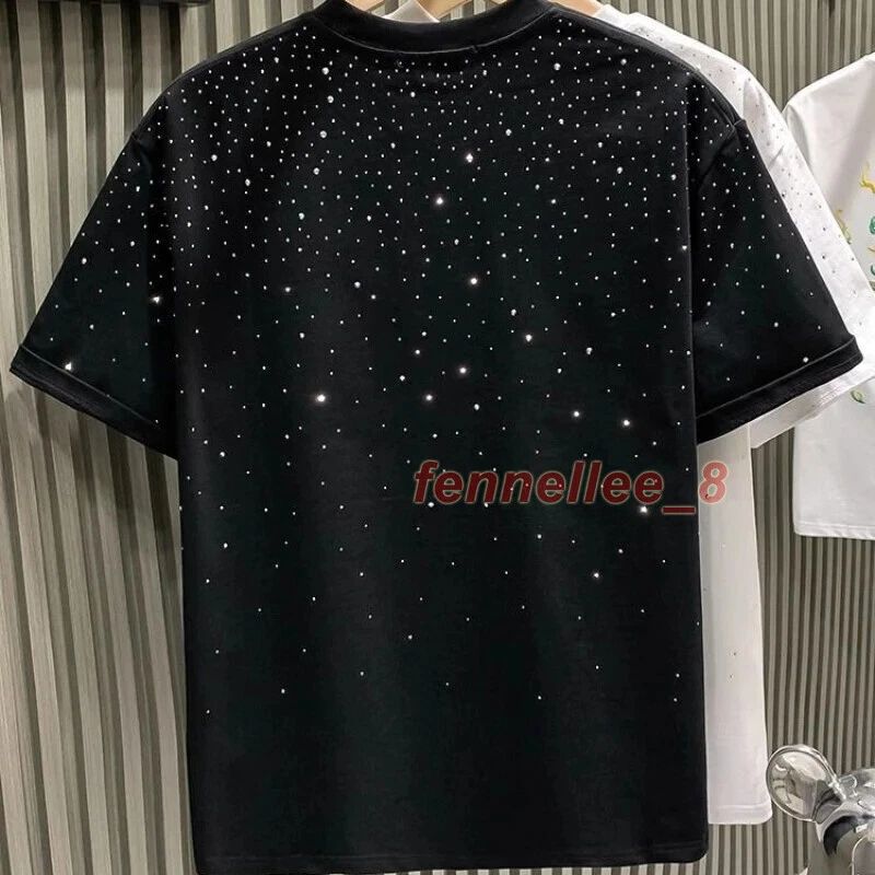 New Fashion Men's Rhinestone T-Shirt Summer Round Neck Short Sleeve Shirt Casual Unisex T-shirt, Sweatshirt, Hoodie, Long Sleeve Tee - T-Shirt, Sweatshirt, Hoodie