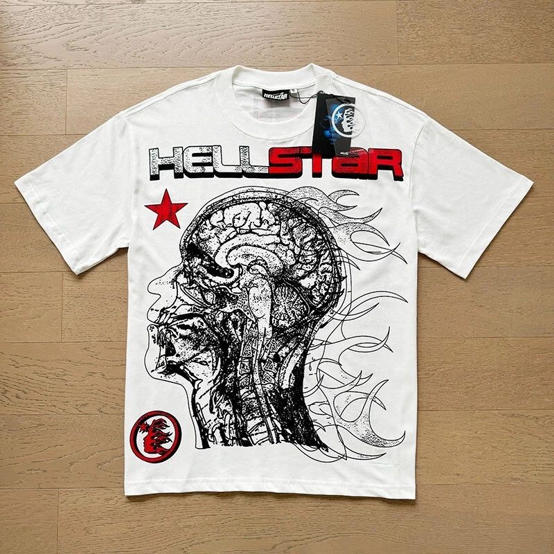 24SS Hell Studios star Skull print Tee INS Style high street trend Men's T-shirt Unisex T-shirt, Sweatshirt, Hoodie, Long Sleeve Tee - T-Shirt, Sweatshirt, Hoodie