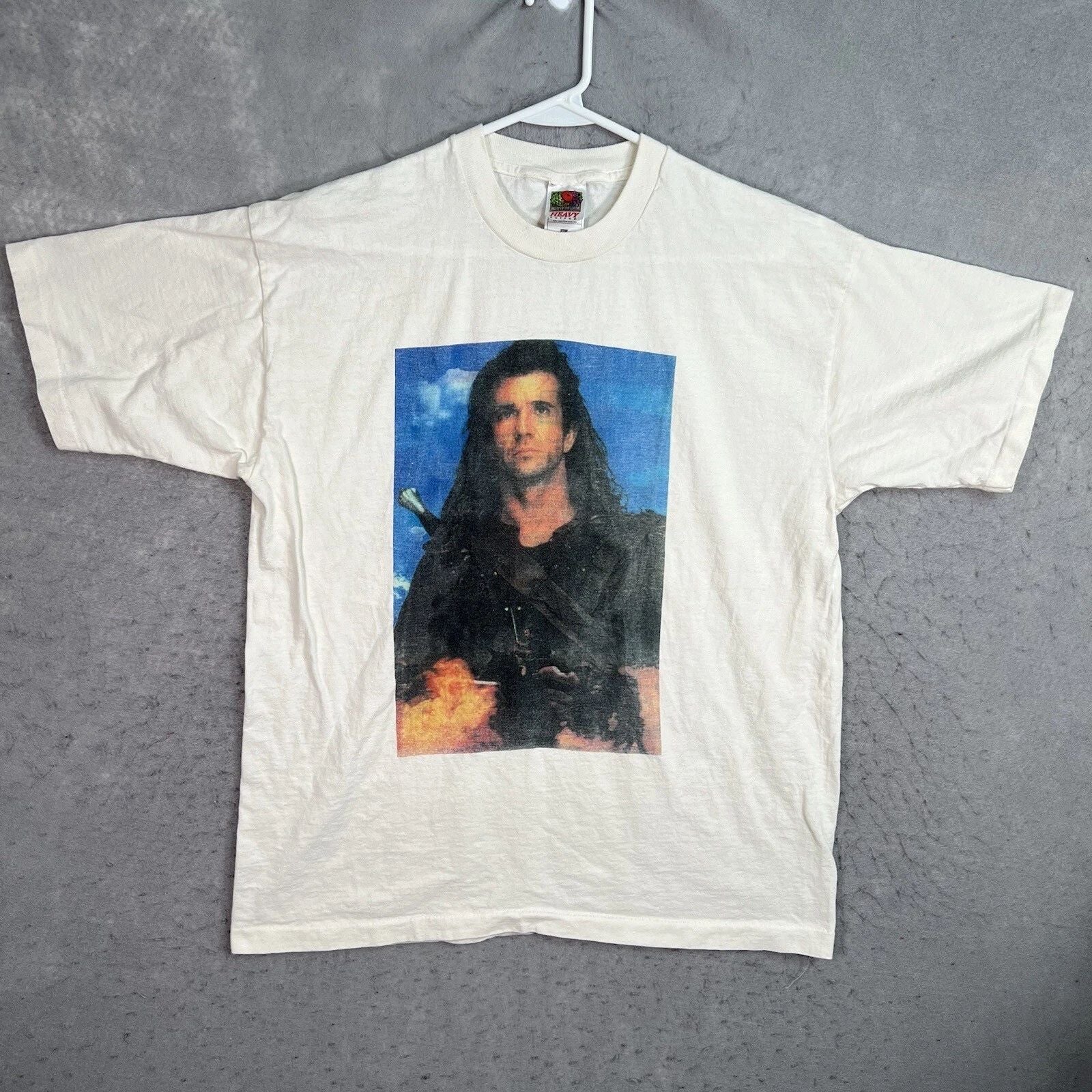 Vintage 90s Mel Gibson Braveheart Movie Promo T Shirt Adult XL White Mens Unisex T-shirt, Sweatshirt, Hoodie, Long Sleeve Tee - T-Shirt, Sweatshirt, Hoodie