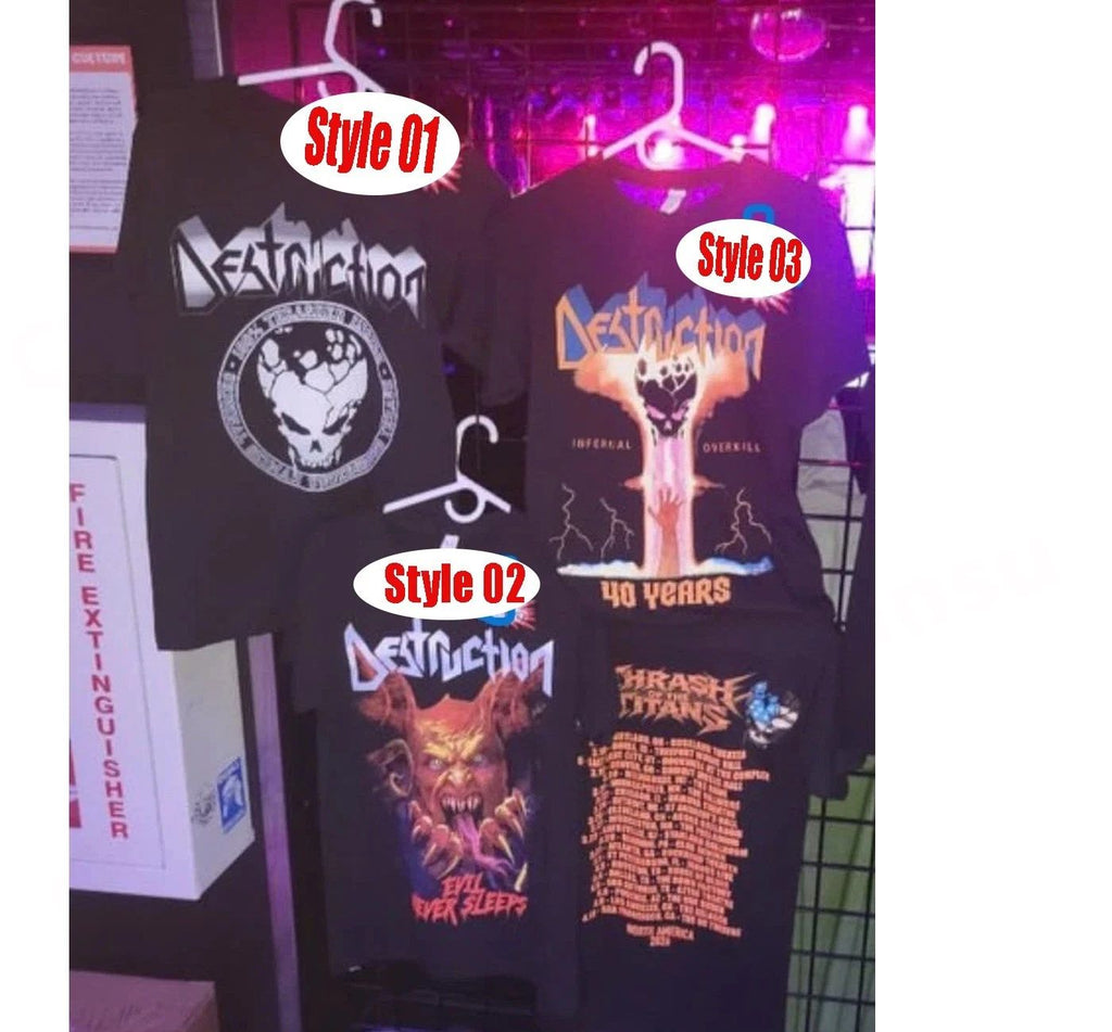 Destruction Band T-Shirt Thrash Metal 40 Years Evil Never Sleeps Reprint Unisex T-shirt, Sweatshirt, Hoodie, Long Sleeve Tee - T-Shirt, Sweatshirt, Hoodie