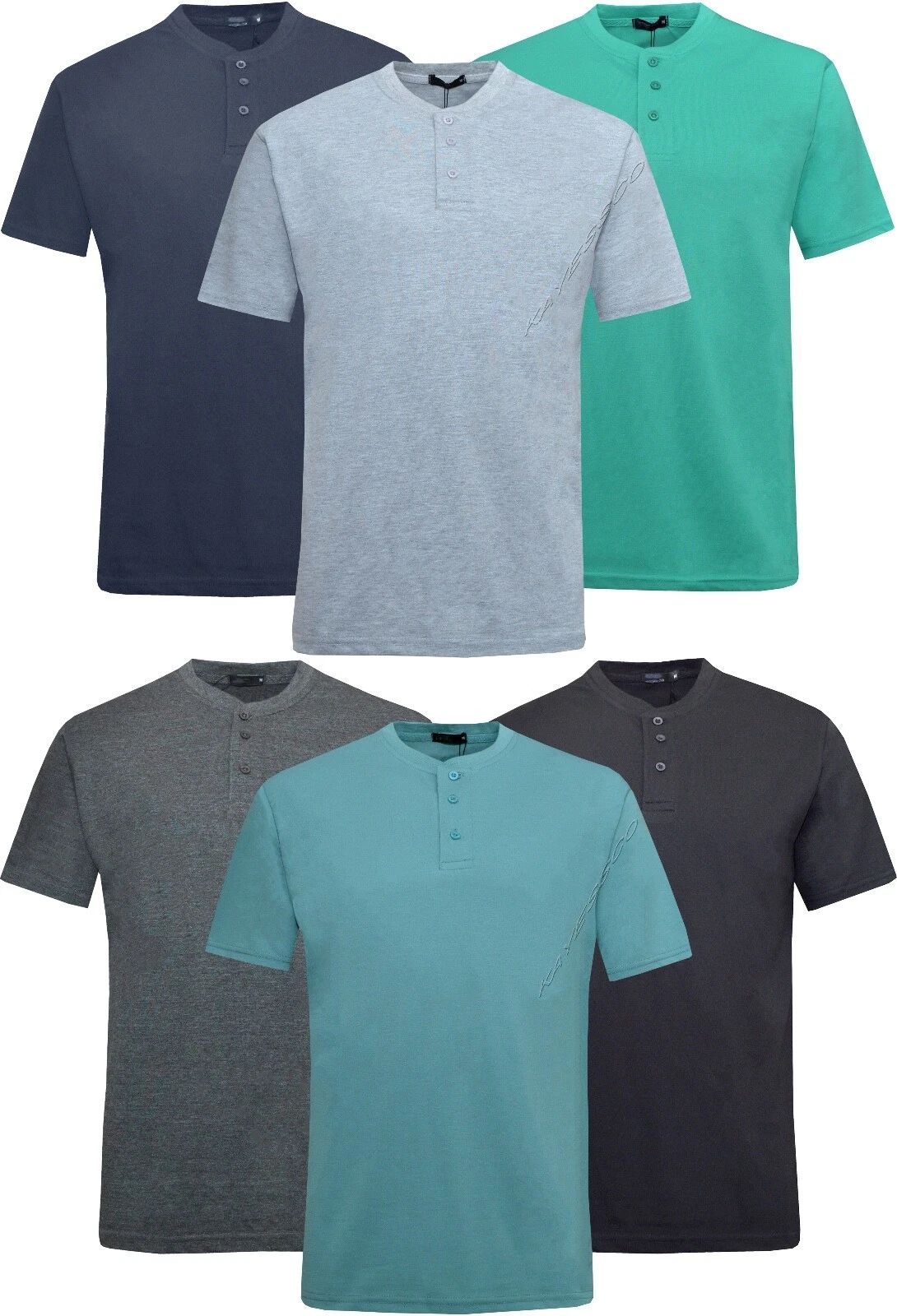 Mens Plain Henley T-shirt Short Sleeve Grandad Neck Top Casual Summer M - 2XL Unisex T-shirt, Sweatshirt, Hoodie, Long Sleeve Tee - T-Shirt, Sweatshirt, Hoodie